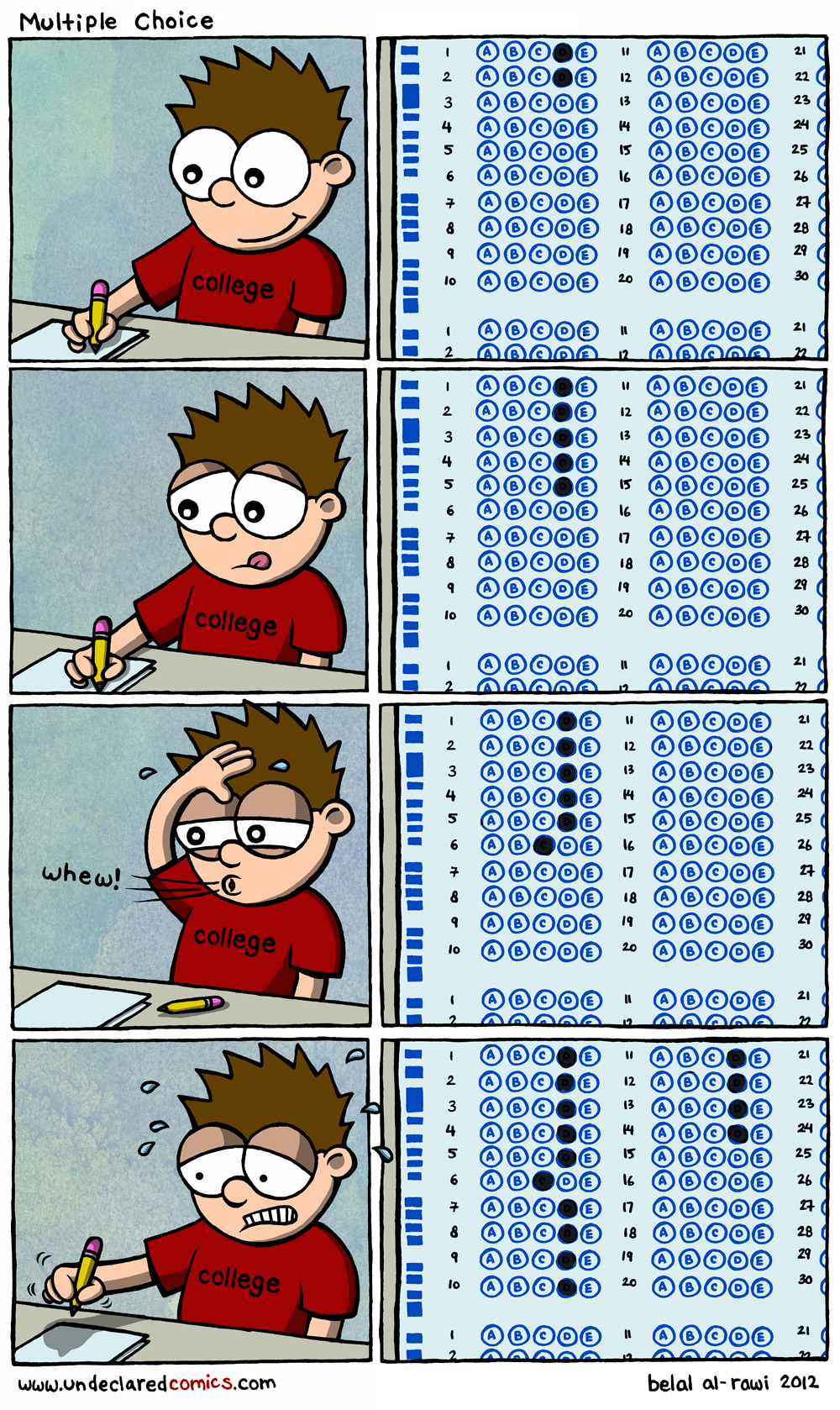 Comic strip: Multiple Choice – Undeclared Major, Ep. 55
